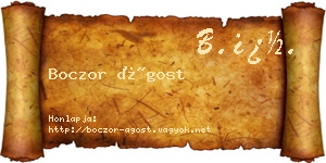 Boczor Ágost névjegykártya
